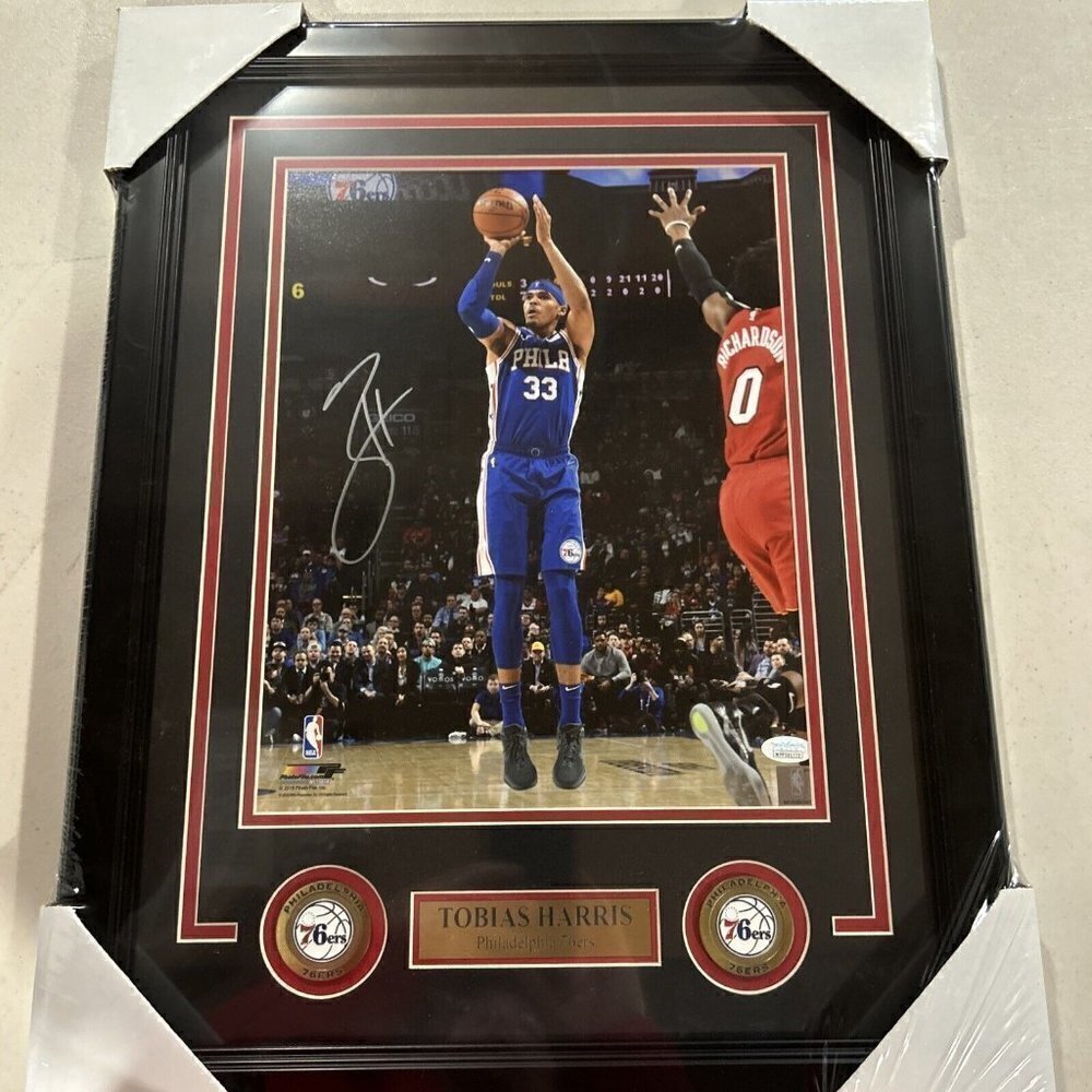 Tobias Harris Autograph Signed Philadelphia 76ers 11x14 Photo Framed JSA